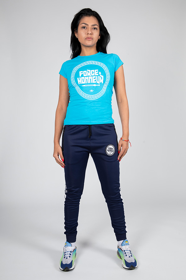 T-shirt femme bleu ciel Logo 2