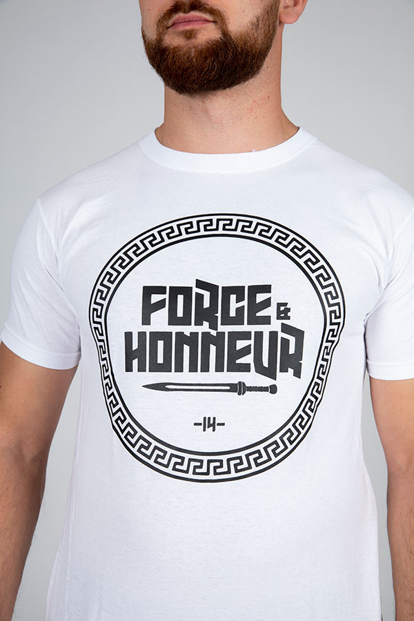 T-shirt blanc logo Force & Honneur Brand