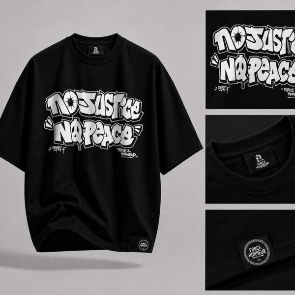 T-shirt noir No justice no peace